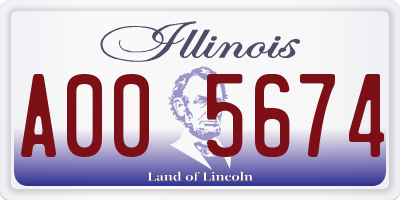 IL license plate A005674