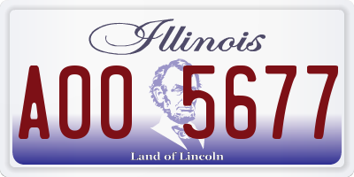 IL license plate A005677