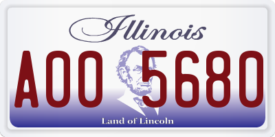 IL license plate A005680