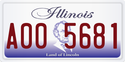 IL license plate A005681