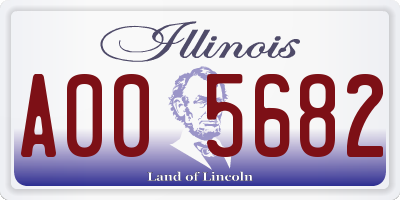 IL license plate A005682