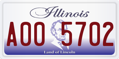 IL license plate A005702