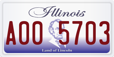 IL license plate A005703