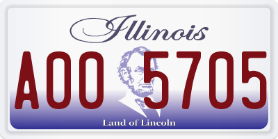 IL license plate A005705