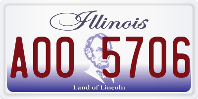 IL license plate A005706