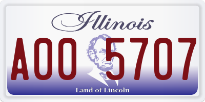 IL license plate A005707