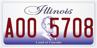 IL license plate A005708