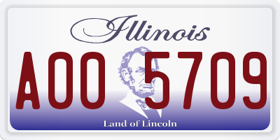 IL license plate A005709