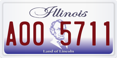 IL license plate A005711