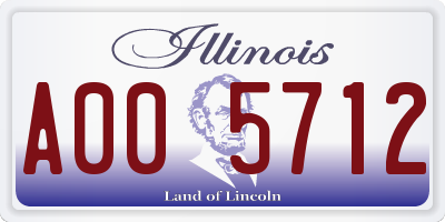 IL license plate A005712