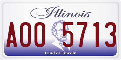 IL license plate A005713