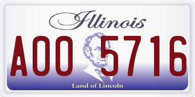 IL license plate A005716