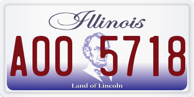 IL license plate A005718