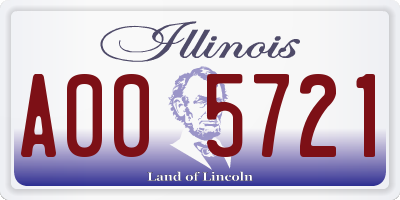 IL license plate A005721