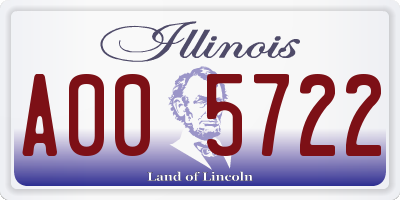 IL license plate A005722