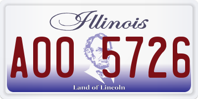 IL license plate A005726