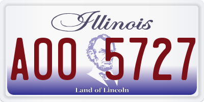 IL license plate A005727