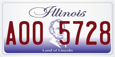 IL license plate A005728