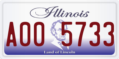 IL license plate A005733