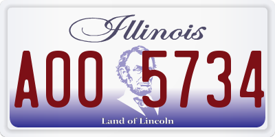 IL license plate A005734