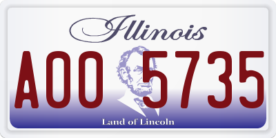 IL license plate A005735