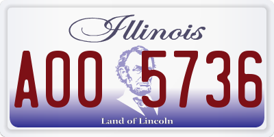 IL license plate A005736