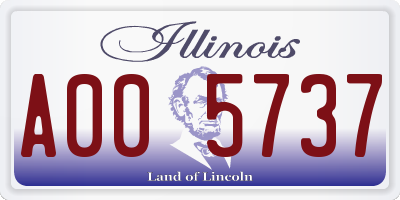 IL license plate A005737