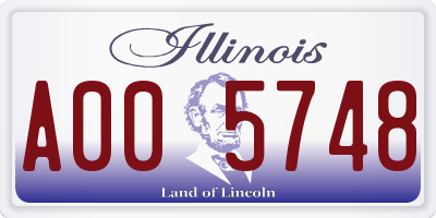 IL license plate A005748