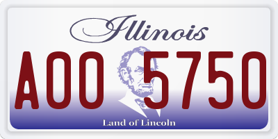 IL license plate A005750