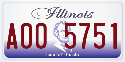 IL license plate A005751