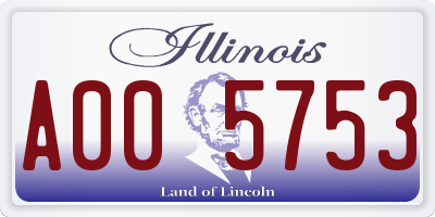 IL license plate A005753