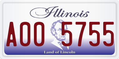 IL license plate A005755