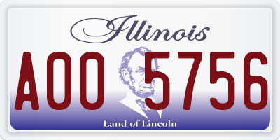 IL license plate A005756