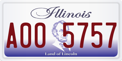 IL license plate A005757