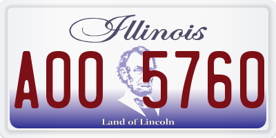 IL license plate A005760