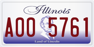 IL license plate A005761