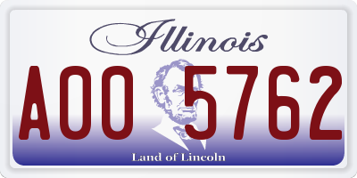 IL license plate A005762