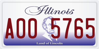 IL license plate A005765