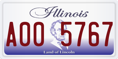 IL license plate A005767