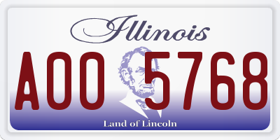 IL license plate A005768