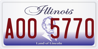 IL license plate A005770