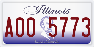 IL license plate A005773