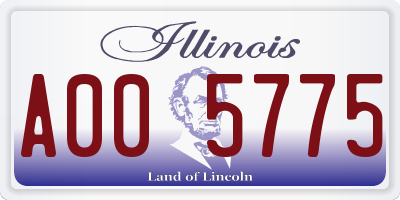 IL license plate A005775