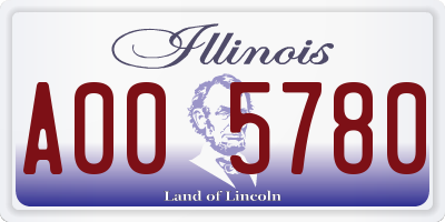 IL license plate A005780