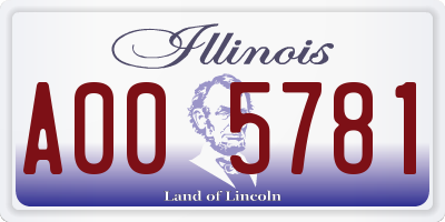 IL license plate A005781