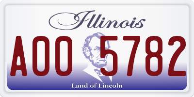 IL license plate A005782