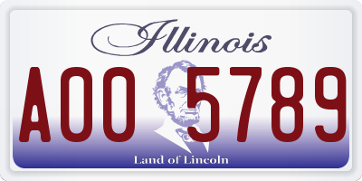 IL license plate A005789