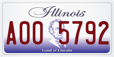 IL license plate A005792