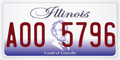 IL license plate A005796