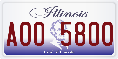 IL license plate A005800